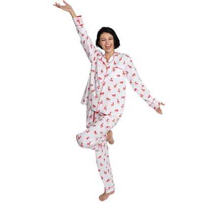 Women's Reindeer Red Long PJ Set