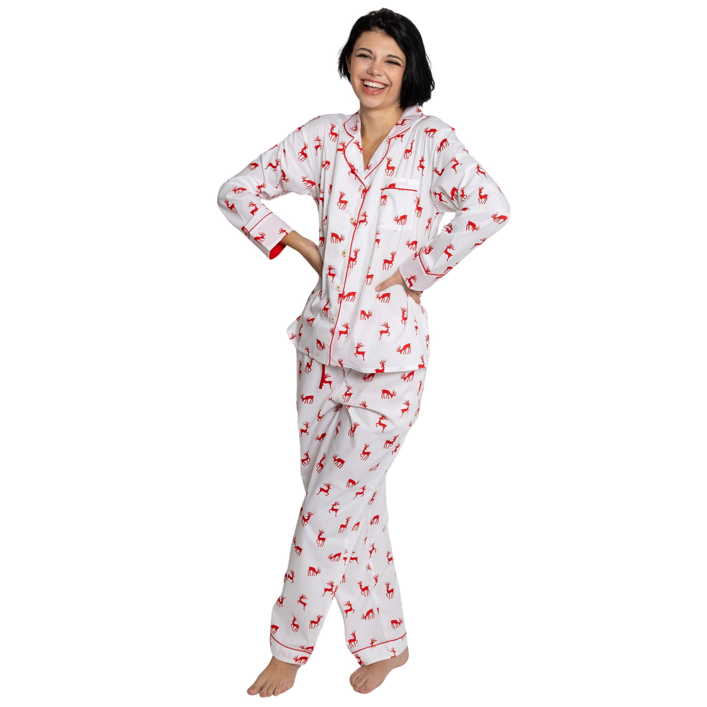 Women's Reindeer Red Long PJ Set