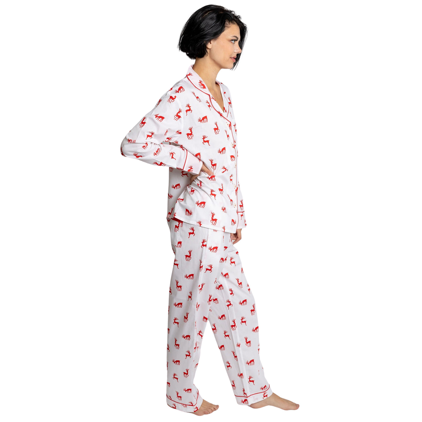 Women's Reindeer Red Long PJ Set