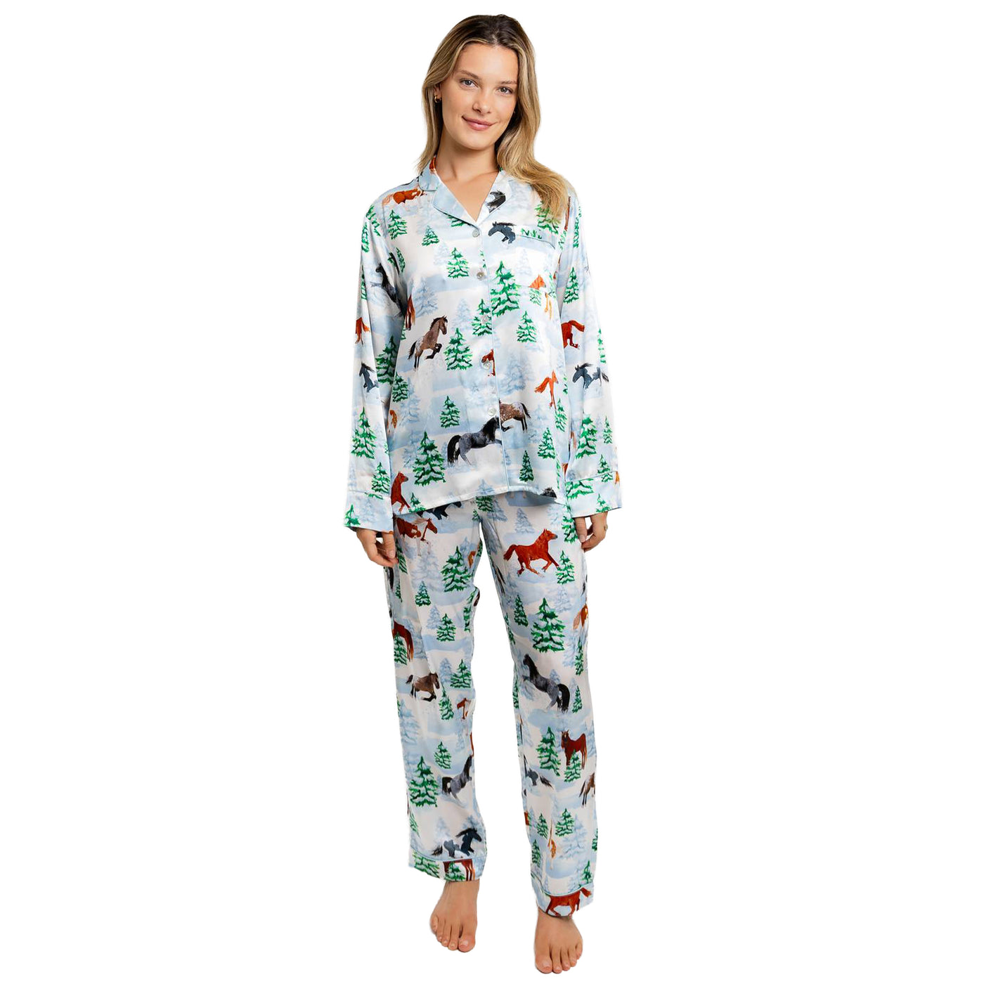 Women's Skydog Wild & Free SILK Long PJ Set