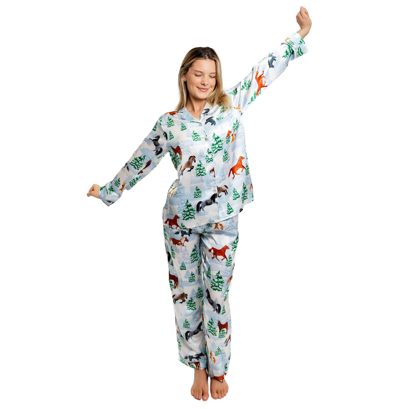 Women's Skydog Wild & Free SILK Long PJ Set