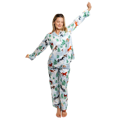 Women's Skydog Wild & Free SILK Long PJ Set