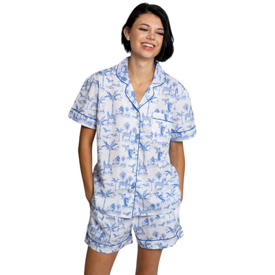 Women's Skydog Blue Short PJ Set