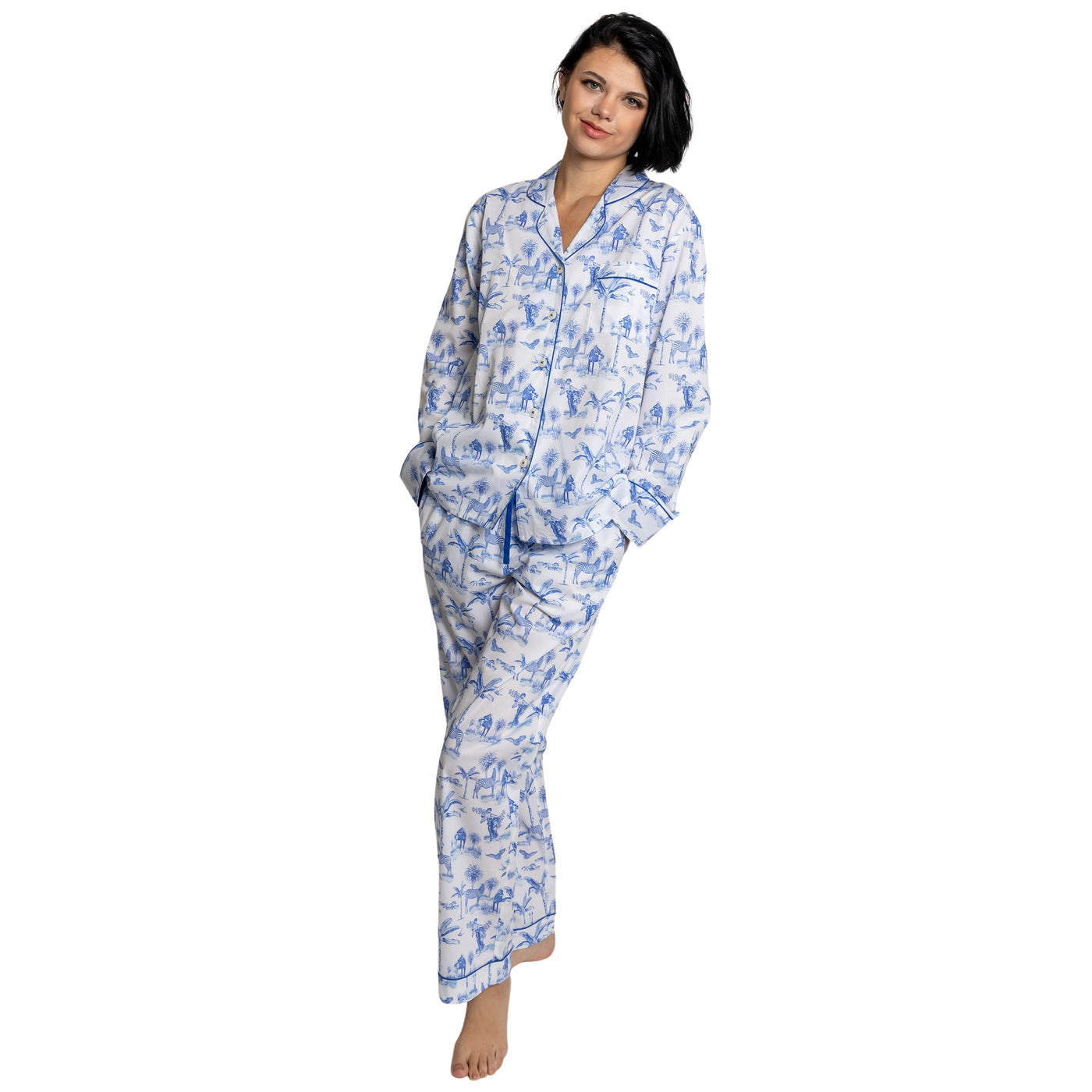 Women's Skydog Blue Long PJ Set