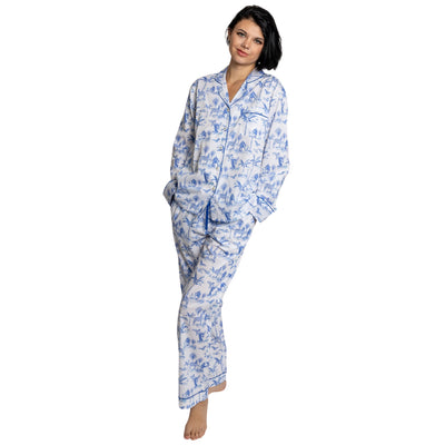 Women's Skydog Blue Long PJ Set