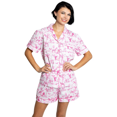 Women's Skydog Pink Short PJ Set