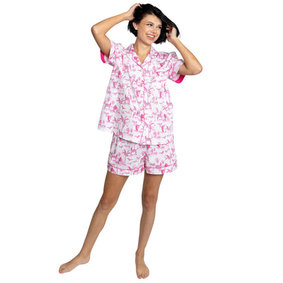 Women's Skydog Pink Short PJ Set