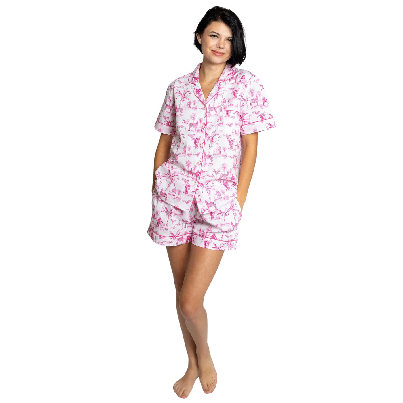 Women's Skydog Pink Short PJ Set