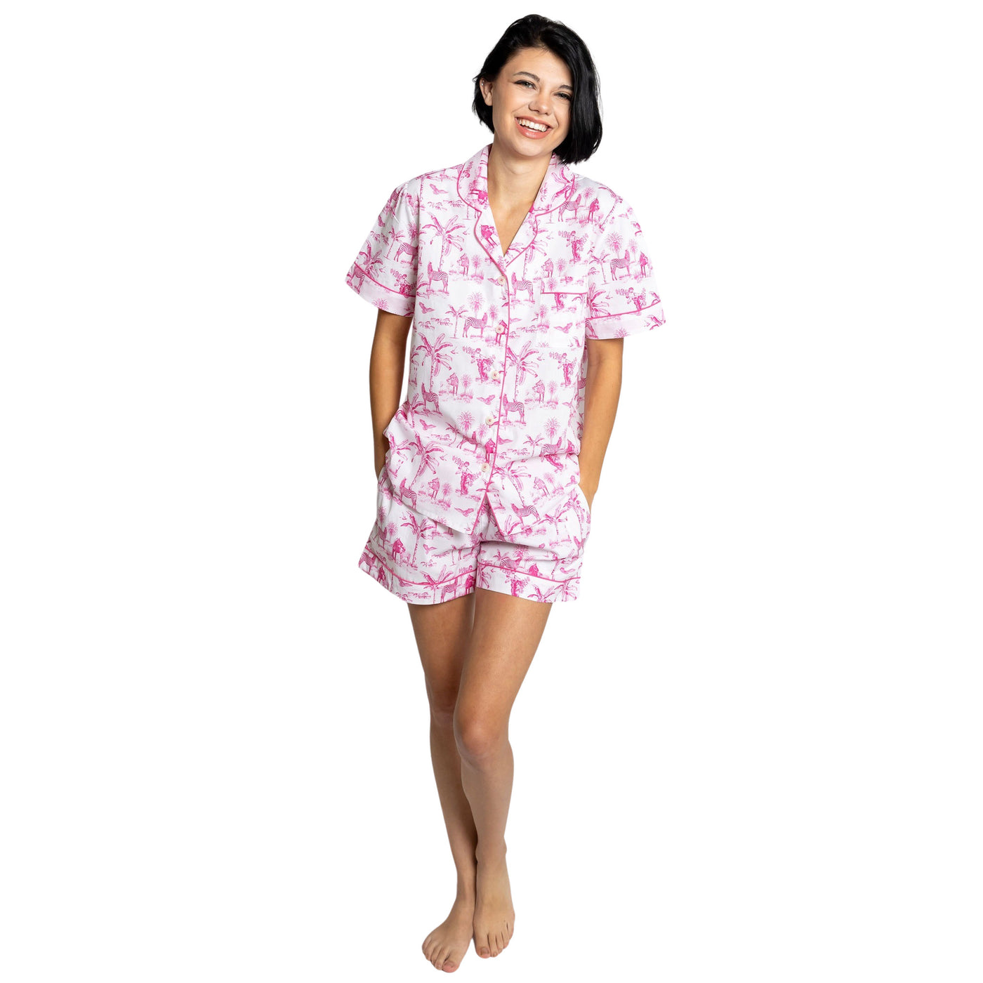 Women's Skydog Pink Short PJ Set