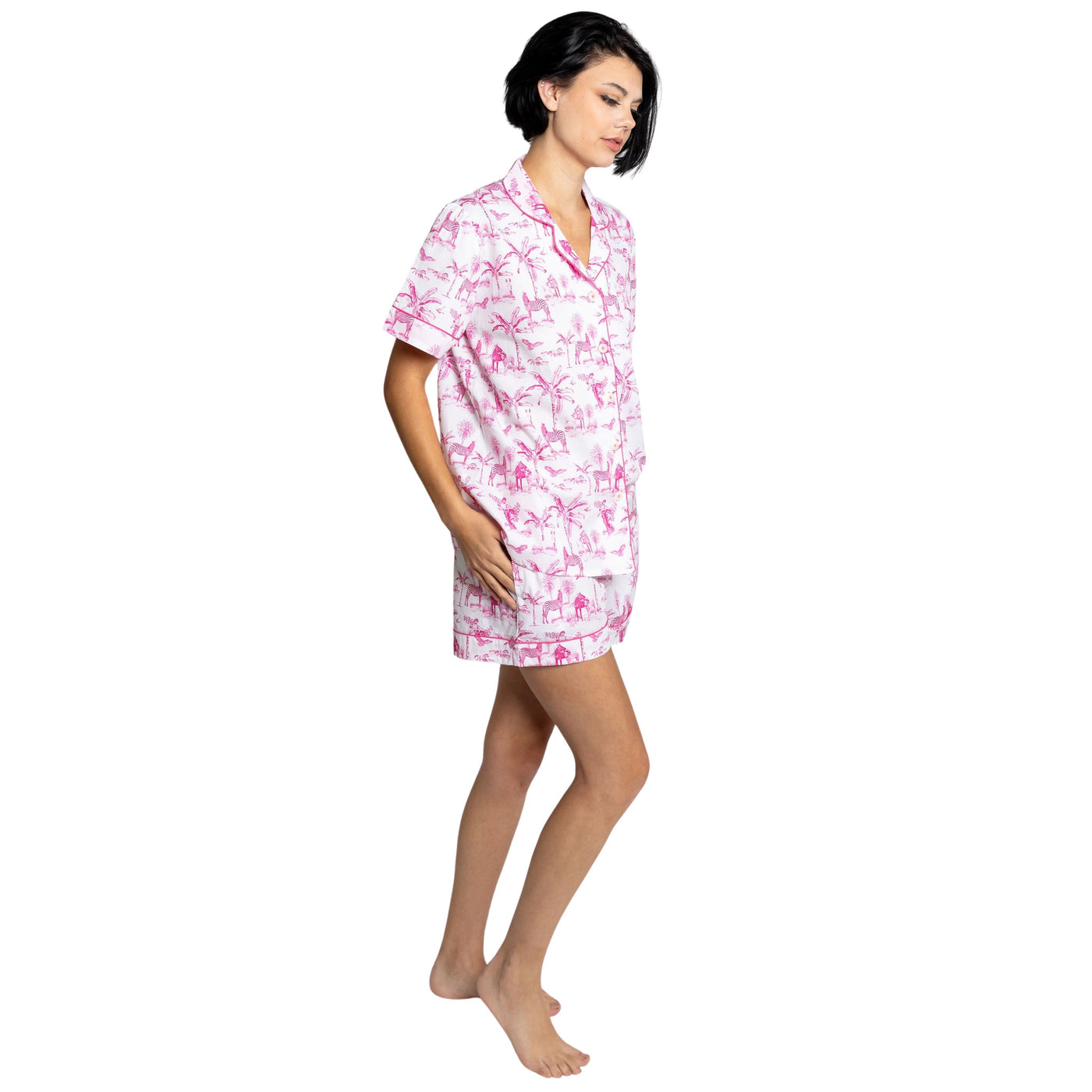 Women's Skydog Pink Short PJ Set