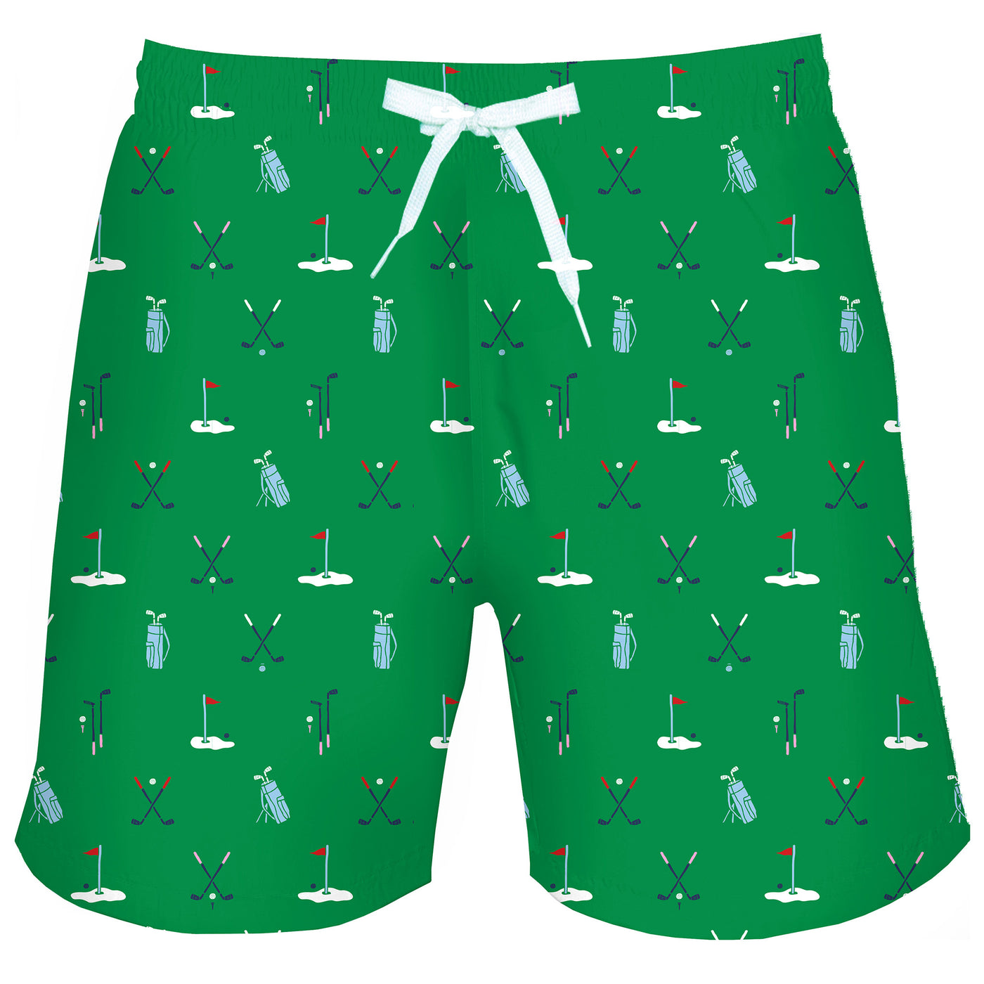 mens golf printed green swim shorts