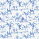 Women's Skydog Toile Blue Jersey Long PJ Set