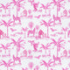 Women's Skydog Toile Pink Jersey Long PJ Set