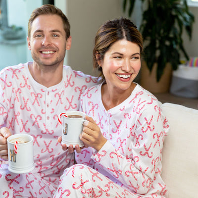 Womens Candy Cane Long Pajama Set