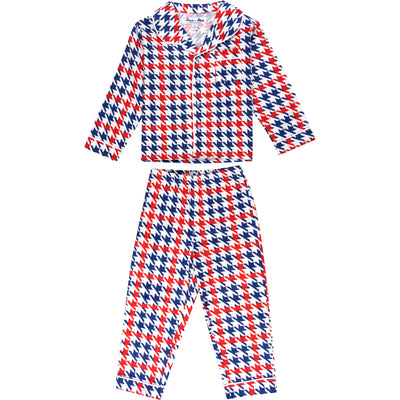 Kids Houndstooth Flannel Long Set