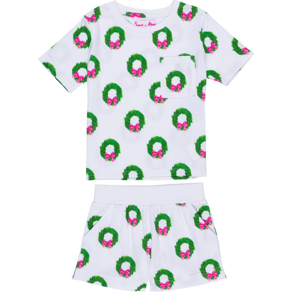 Kids Christmas Candy Cane Pj Set | Pure Cotton Pajamas | Sant and Abel 9-10Y