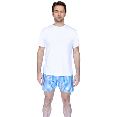 Men's Hepburn Gingham Light Blue Boxer Shorts