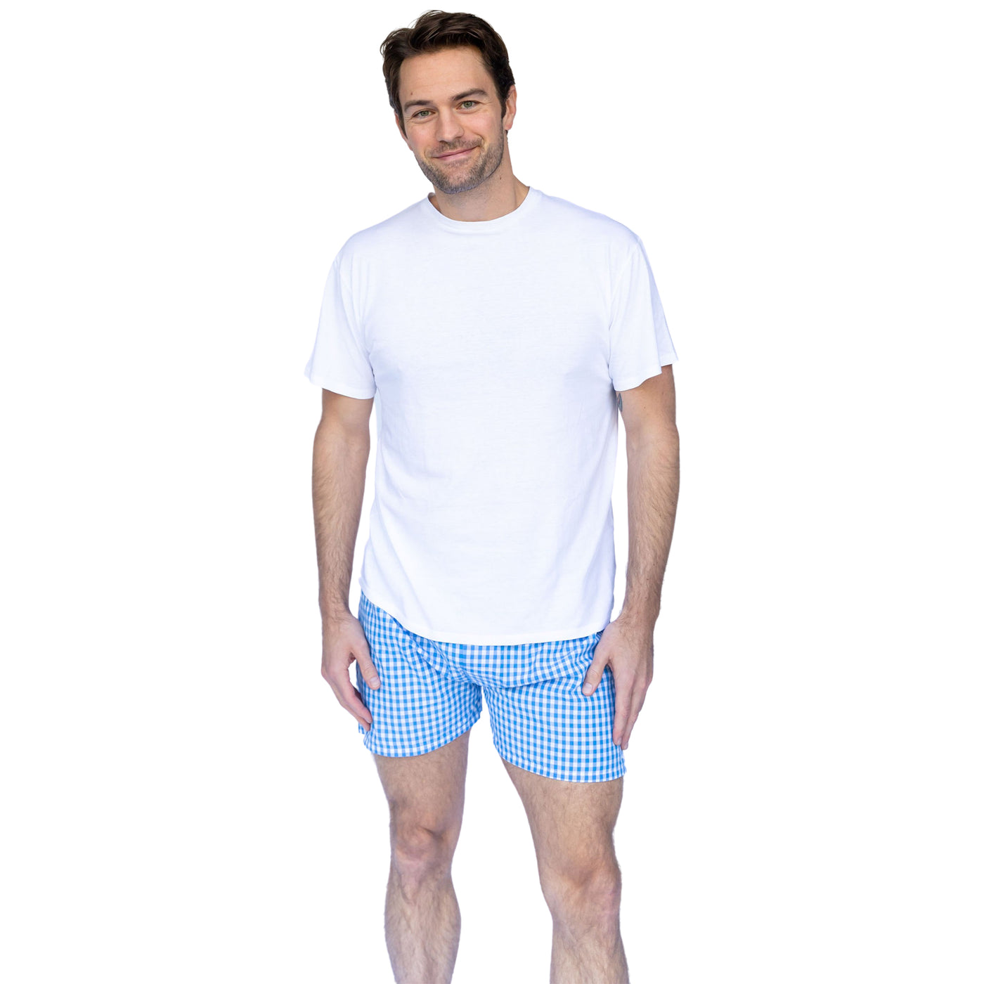 Men's Hepburn Gingham Light Blue Boxer Shorts