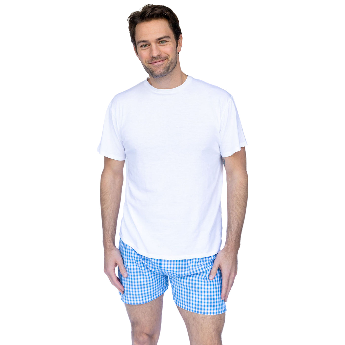 Men's Hepburn Gingham Light Blue Boxer Shorts