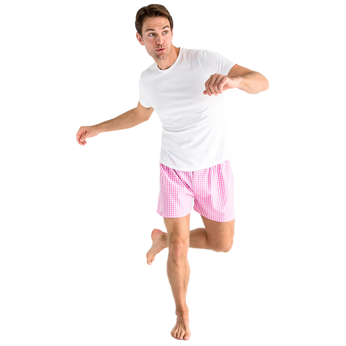 Men's Hepburn Gingham Pink Boxer Shorts