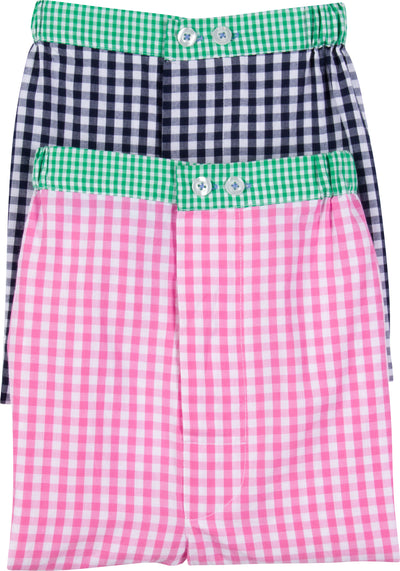 Men's Hepburn Gingham Pink Boxer Shorts