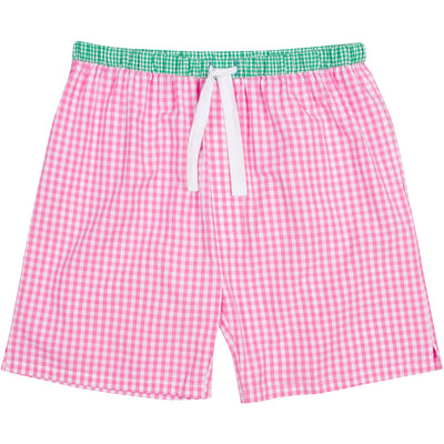 Men's Hepburn Gingham Pink Sleep Shorts