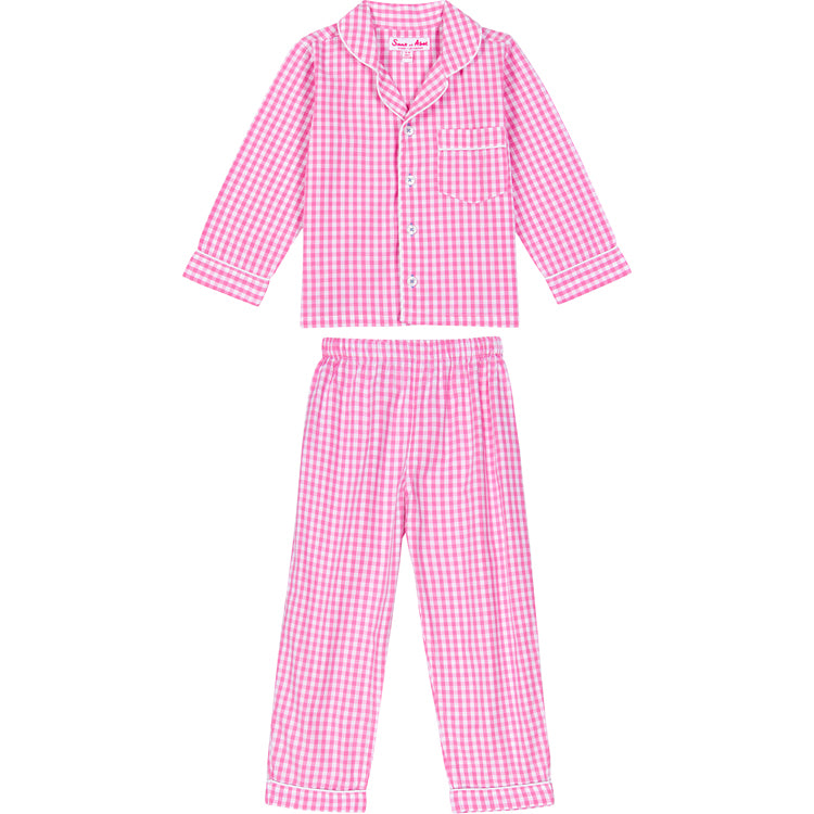 Kids Hepburn Gingham Pink PJ Set