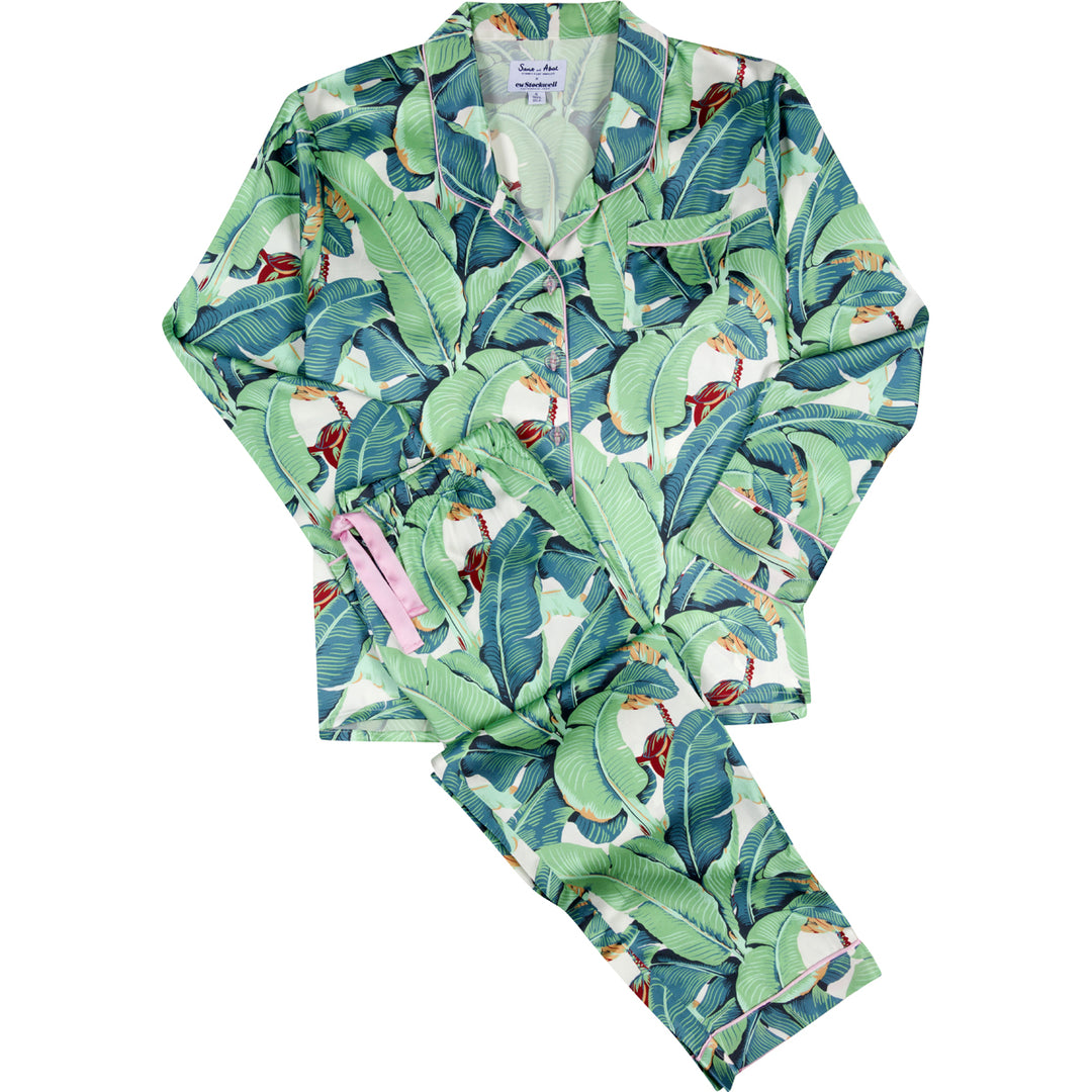 Women's Banana Leaf PJ Set | Pure Silk Pajamas | Sant and Abel