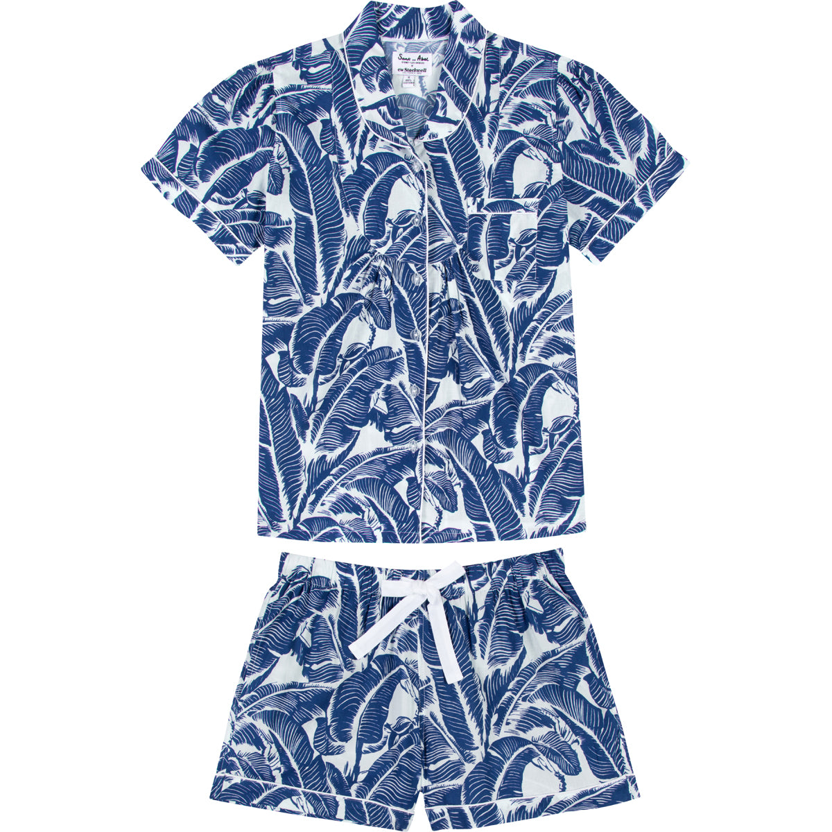 Women's Blue Martinique® Banana Leaf Shirt + Boxer Set
