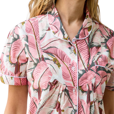 Women's Pink Martinique®, Banana Leaf Shirt + Boxer Set