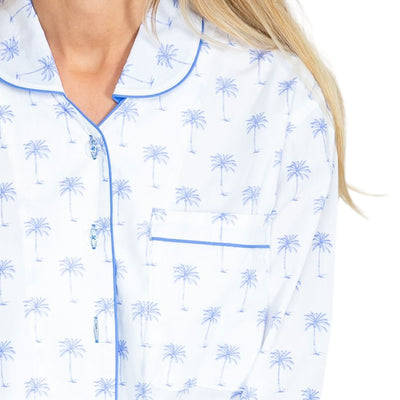 Women's Blue Palm Tree Night Shirt