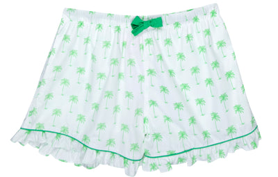 Women's Green Palm Tree Boxer Shorts