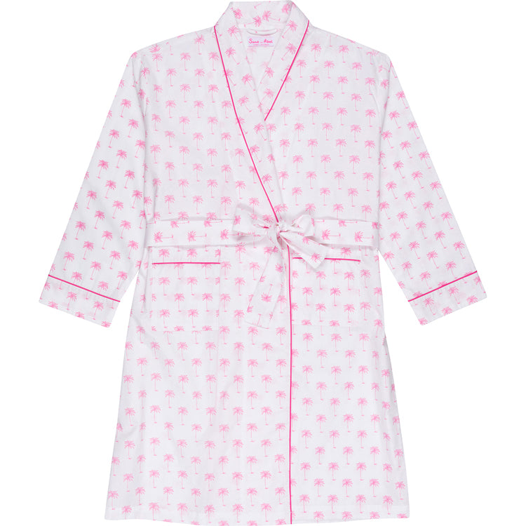 Women's Pink Palm Tree Robe