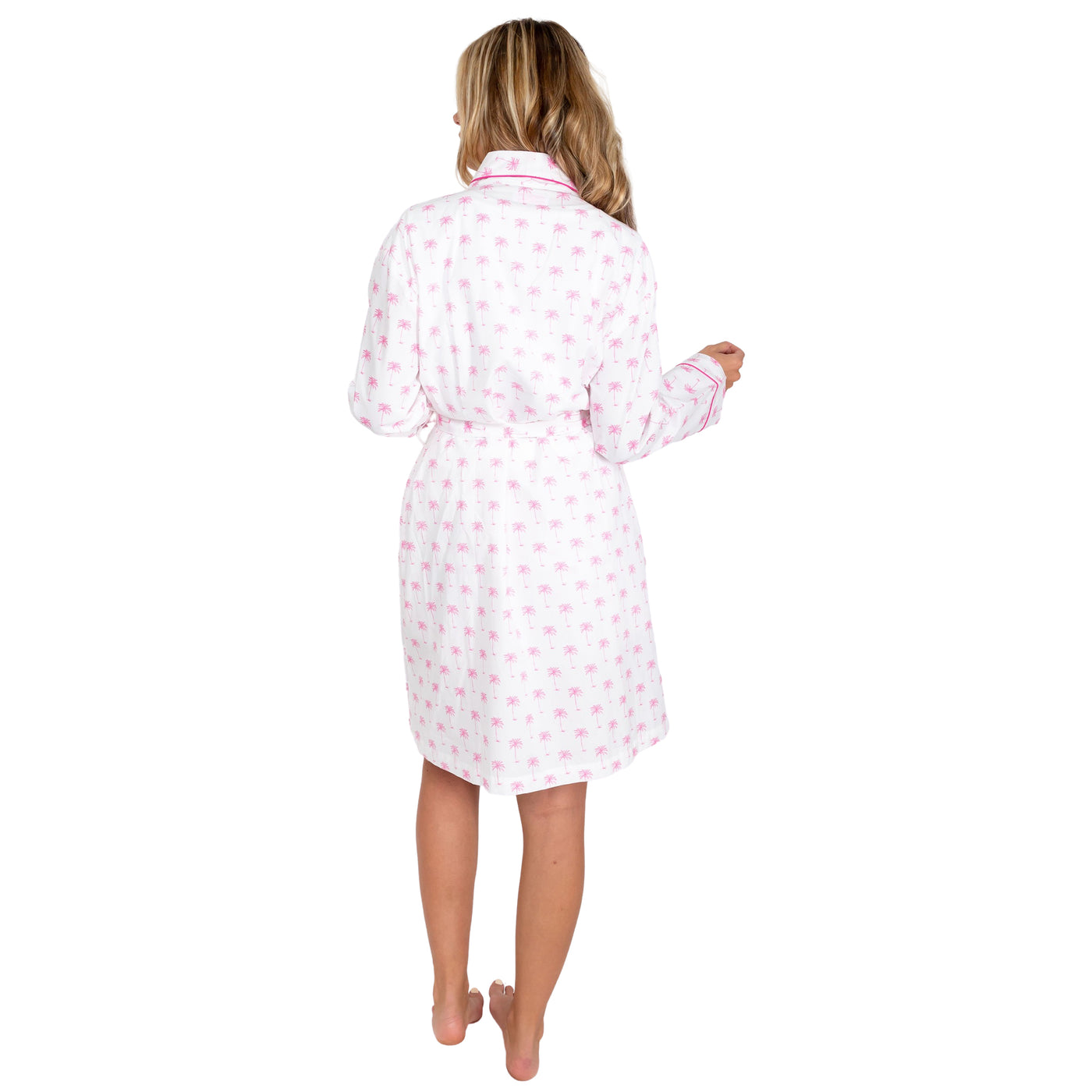 Women's Pink Palm Tree Robe