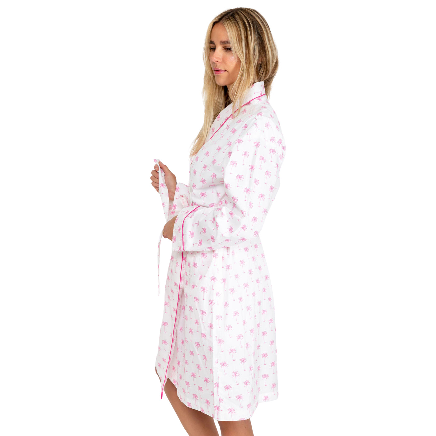 Women's Pink Palm Tree Robe